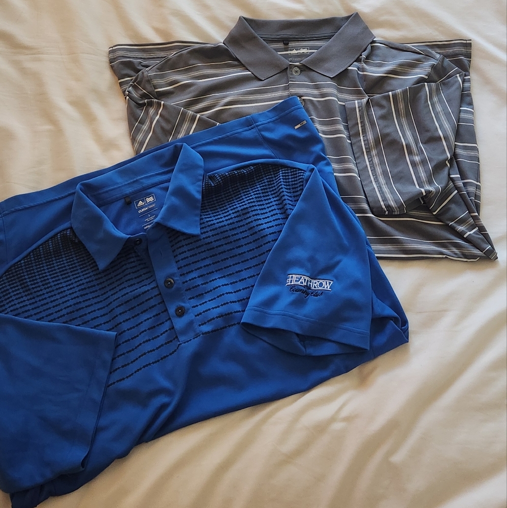 Bundle of 2 Adidas Golf Shirts - Mens L